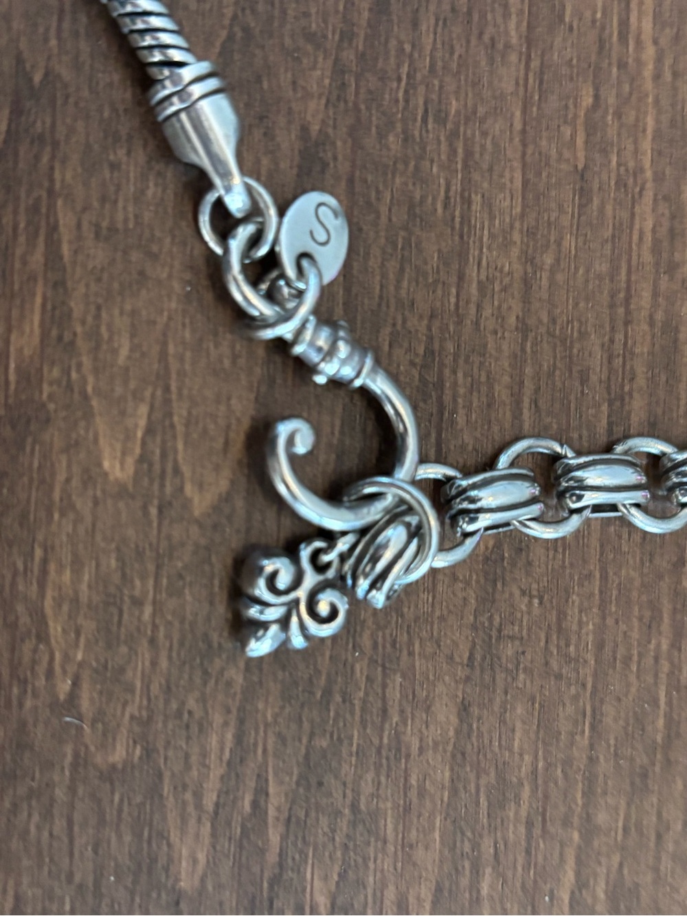 Brighton Tribeca Silver Tone Etched Scroll Link Adjustable Belt, Women’s Small - Picture 5 of 13